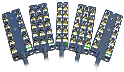 distribution boxes with M8, M12, up to 15 sockets, actuator / sensor